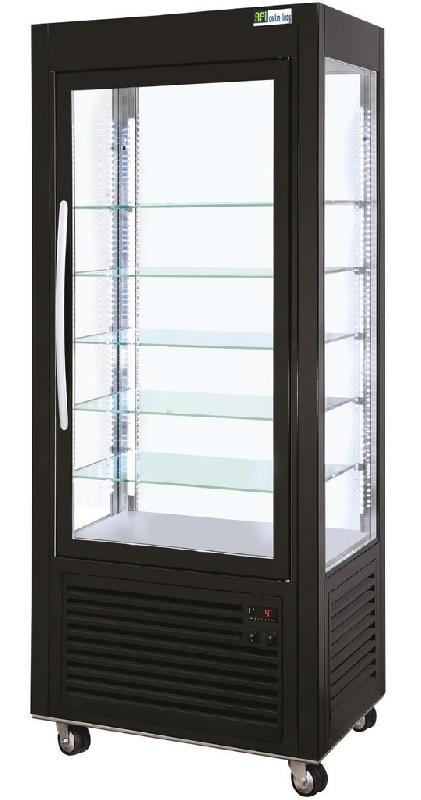 Vitrine 4 faces vitrées noire froid positif ventilé classe t3 tempé... - P4FA80P_0
