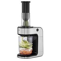 WMF coupe-légumes en spirale KULT X - argenté - Acier inoxydable 18/10 - 80W avec 3 plaquettes de coupe_0