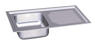 453202 - Évier inox à encastrer avec bac et égouttoir à droite - Fricosmos SA_0