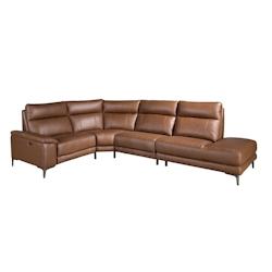 AC ANGEL CERDA Angel Cerdá Canapé d'angle relax droite en cuir brun tabac 6215C 305 x 244 x 97 - marron fourrure 8435631033554_0