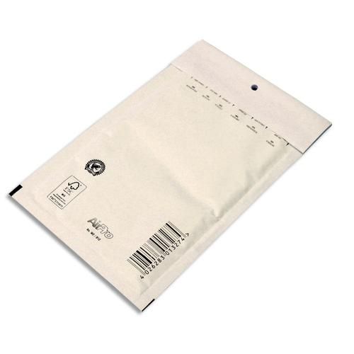 Airpro boîte de 200 pochettes à bulles d'air en kraft blanc, fermeture auto-adhésive, format 12 x 21,5 cm_0