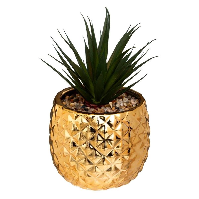 Atmosphera - Plante d'ananas artificielle avec pot en céramique 13x19cm - multicolore JJ1690_0