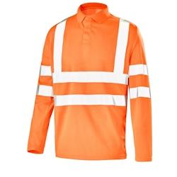 Cepovett - Polo manches longues Fluo Base 2 Orange Taille 4XL - XXXXL 3603622251897_0