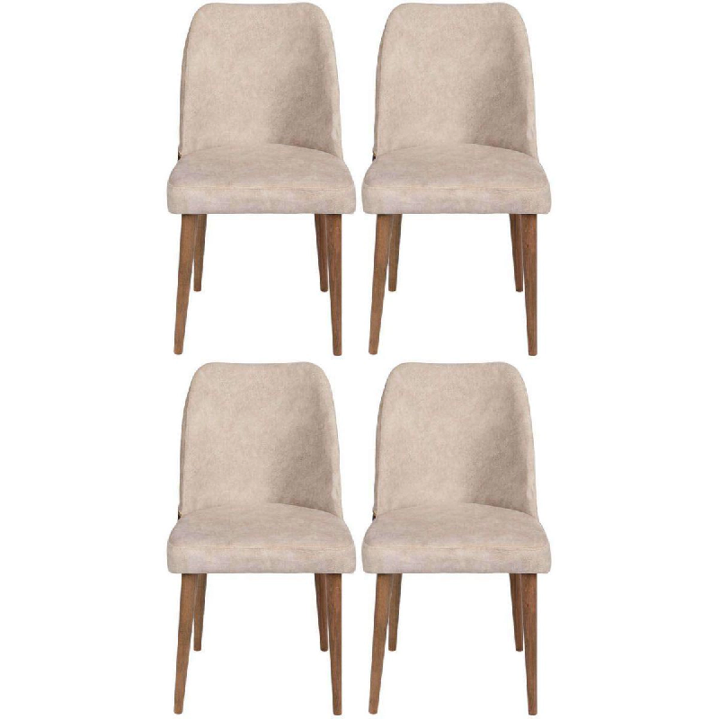 Chaises en velours et métal Nova (Lot de 4) Hanah Home - beige 8683743009626_0