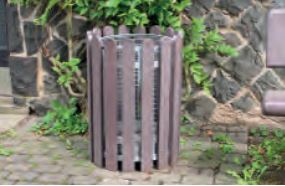 Poubelle publique ronde - COLLEC - 70 litres - fil zingué_0