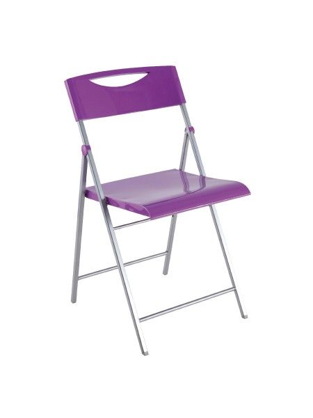 Cpsmile P - Chaise pliante Alba - Structure en acier stable et finition glossy prune_0