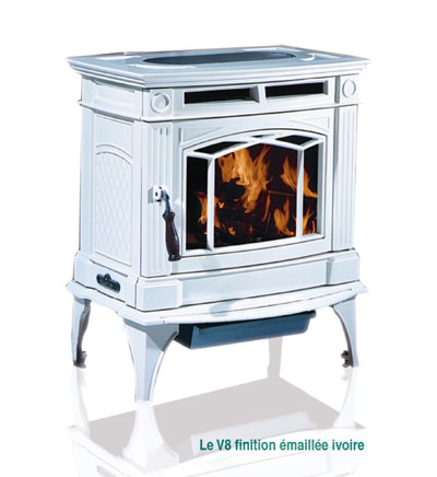 Poêle à bois Gamme Tradition - Série Victorien V8 - Fonte scellée, haute efficacité et plaque de cuisson_0