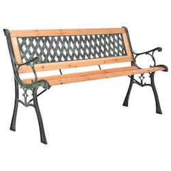 Helloshop26 - Banc de jardin meuble de patio d'extérieur terrasse 116 x 52,5 x 73 cm fonte et bois massif de sapin 02_0011186 - 3000613882724_0