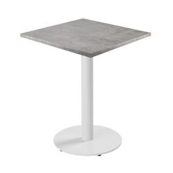 Oviala Business Table à manger carrée 60 cm pied blanc et revêtement béton gris clair - gris acier 113148_0
