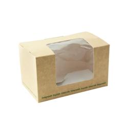 Packnwood FHC - 500 Pcs - Boîte sandwich en carton brun avec fenêtre PLA - 125x77x72 mm - marron - carton 210BLSQ1K_0
