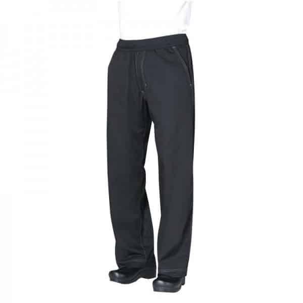 Pantalon de cuisine mixte baggy noir (Taille: S (30