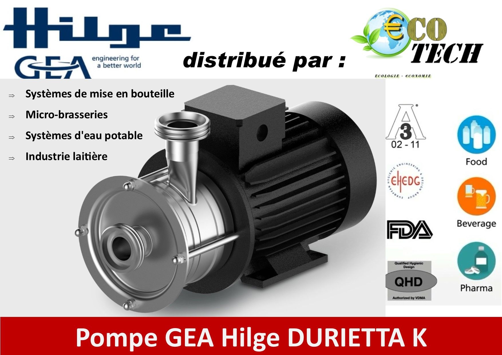 Pompe gea hilge durietta k pour micro-brasserie mise en bouteille bière_0