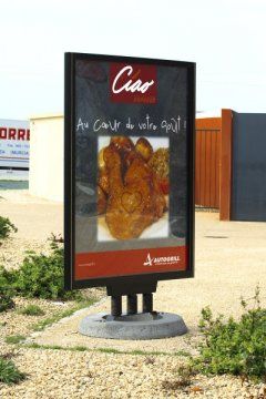 Porte-affiches Roseau SA2160 B - grandes dimensions, socle béton antivol, 136 kg - couleur noir_0