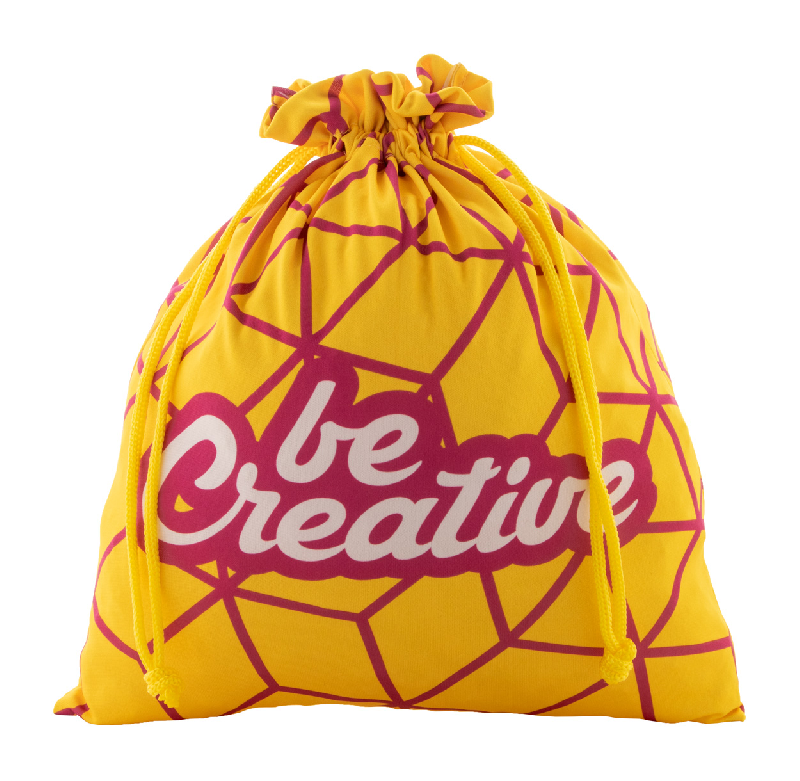 Sac cadeau personnalisé avec cordons en polyester - Impression sublimation quadri - Grand format_0