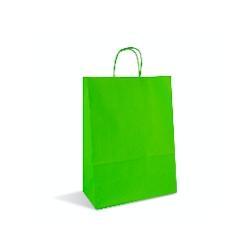 Déstockage // Sac papier poignées torsadées vert anis 36+12x40 - Vendu par 250 - 3760365406097_0