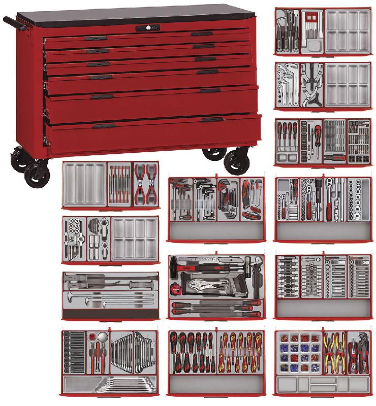 Servante rouge maxi master set 6 tiroirs Teng Tools TCMM911LN_0