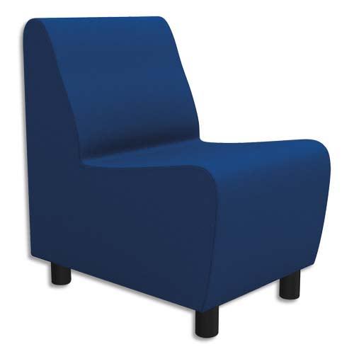 Chauffeuse modulaire droite 1 place Izar - Bleu roi Trevira en tissu polyester - Structure métallique_0