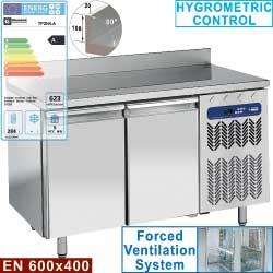 Table frigorifique murale ventilée - 2 portes 600x400 mm - 345 litres - TP2N/LA_0