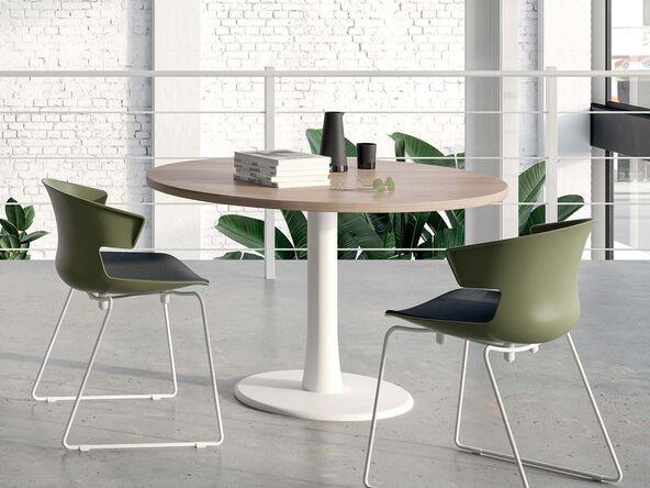 Table de réunion ronde Etner - diamètre 120 cm - disponible en 6 finitions de mélaminé_0