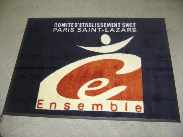 Tapis logo personnalisé - Tapis d'accueil sur mesure - Lavable en machine, antidérapant et résistant aux UV_0