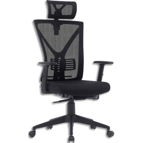 Fauteuil bakura noir gamme professionnelle avec dossier en maille respirante. Mécanisme synchrone_0