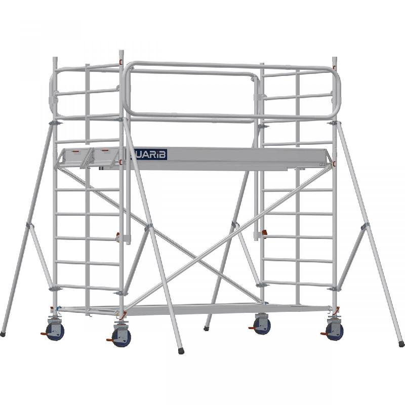 Échafaudage roulant aluminium DOCKER 150 version garde-corps EXMDS - Hauteur de travail : 3,90 m - DUARIB - 7225022_0