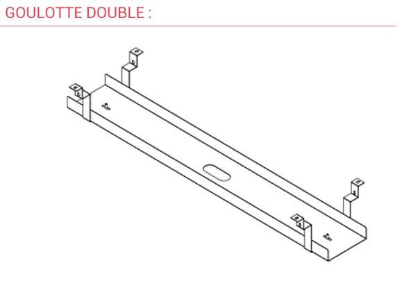 Goulotte métallique double grande capacité pour tables de réunion et pôles de travail Guialmi_0
