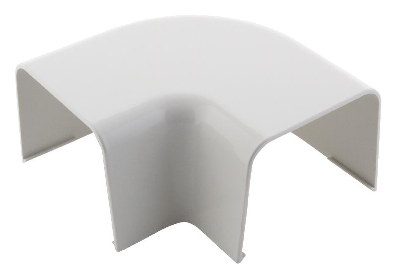 Angle plat 90° pour goulotte clim - Zenitech - Dim. 80x60mm, IP40 IK08, Blanc RAL 9001_0