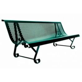 Banc vague décoratif 2 pieds - DMC Direct - 2m de long - Tôle perforée - Coloris vert - Garantie 2 ans_0