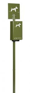 Borne Hygeca liasses - poteau vert olive RAL 6003 en acier poudré anti-UV avec serrure antivandalisme_0