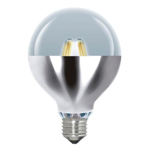 Ampoule LED E27 Globe 125 - Réflecteur Argent - Effet Filament 6W=48W - 2200K - Dimmable - LAES_0