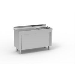 ERATOS Meuble Plonge Gamme 600 - AISI-304 18/10 - 1400x600x850 - 1 Cuve 500x400x250 - Égouttoir à gauche - Acier inoxydable FMM-146/11I_0