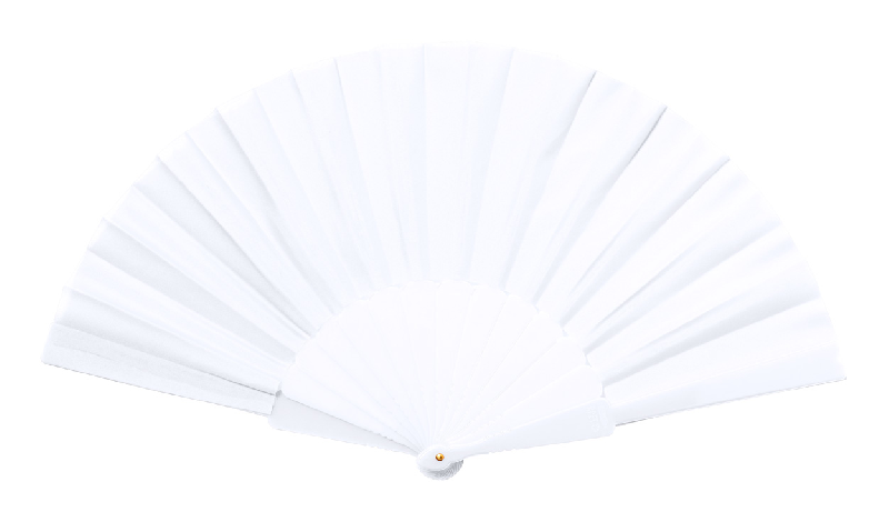 Éventail en polyester RPET - nervures en PP - couleur blanche - poids 47g_0