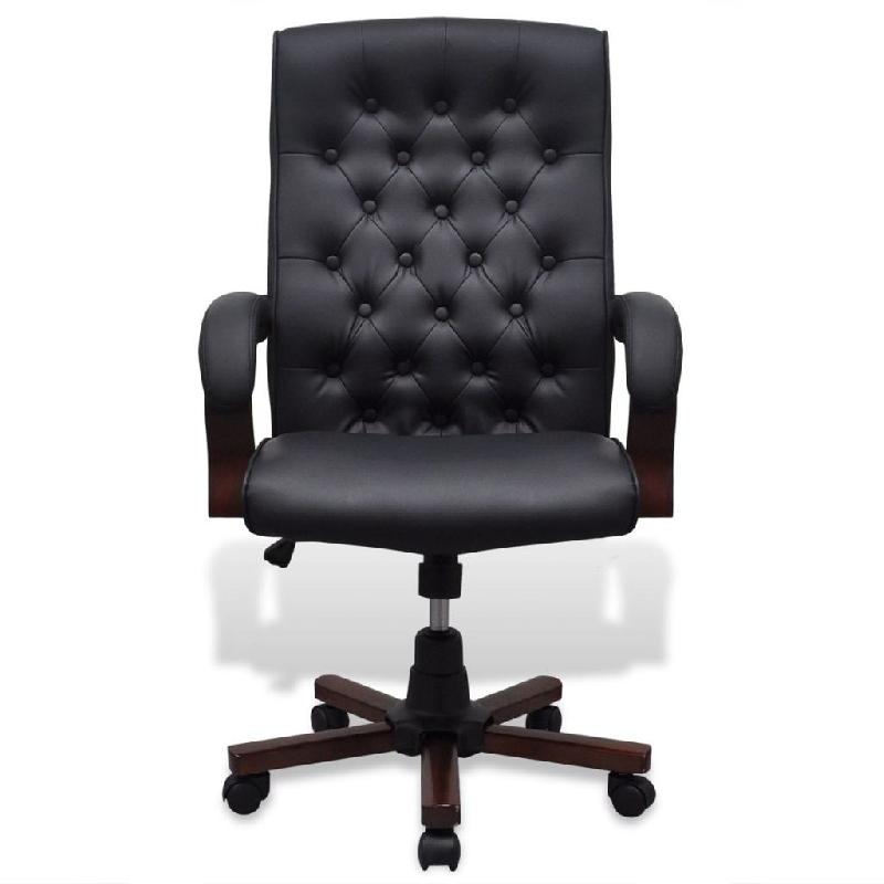 Fauteuil chaise chaise de bureau chesterfield en cuir artificiel noir 0502024
