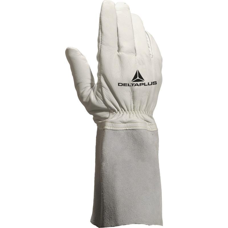 Gants de protection thermique en cuir - soudeur / crispin 15 cm - TIG15K - main caprin et manchette bovin_0