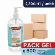Gels hydroalcooliques - Purity 65 - Pack de 600 flacons-pompe de 500ml fabriqués en France_0