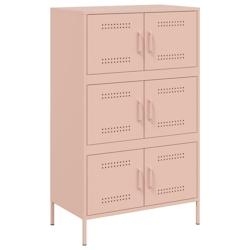HELLOSHOP26 - Buffet bahut commode armoire meuble de rangement organisateur cuisine salle de séjour salon haut 68 x 39 x 113 cm acier Rose 02_003516_0