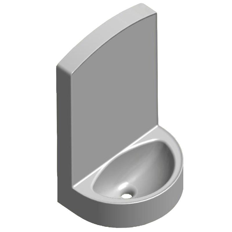Lave-mains monobloc de face Optima 550 x 400 - autoportant, résine minérale renforcée, antibactérien_0