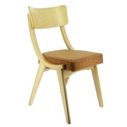 Ligne chr clara chaise naturel assise tissu terracotta  carton de 2 - orange Bois massif MCH-751321_0