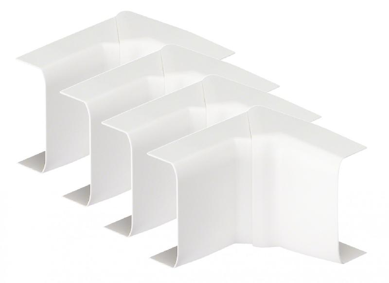Lot de 4 angles intérieurs blancs pour moulure - PVC - 3.2 x 1.1 cm - Accessoires de finition_0