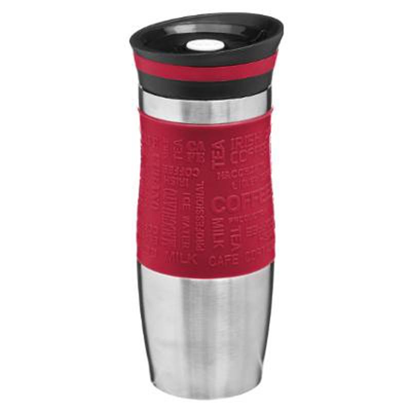 Mug isolant Colors 35cl rouge - Paris Prix - Acier - Dimensions D. 8,2 x H. 19,7 cm_0