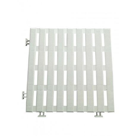 Pack 50 dalles caillebotis antidérapants - 30 x 30 cm - Blanc - PVC étanche pour milieux humides - 4,5 m²_0