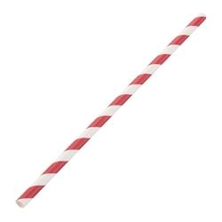 Pailles en papier compostables Fiesta Compostable rayées rouge et blanc - VEDE927_0