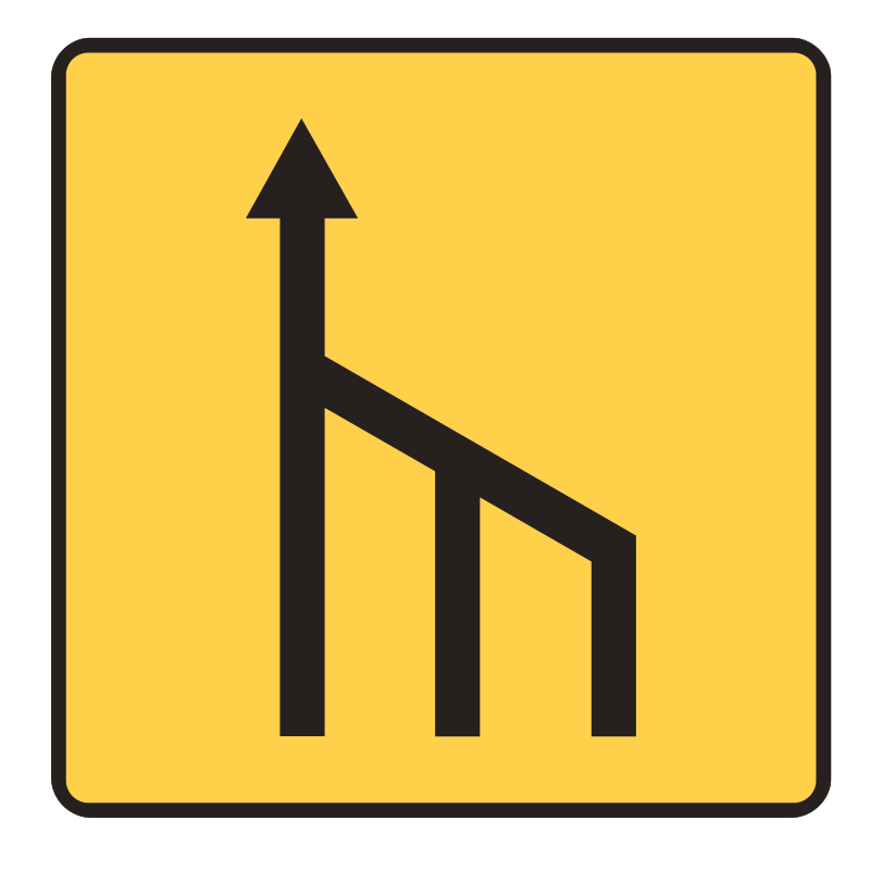 Panneau de voirie temporaire KD10B2 - Réduction de plusieurs voies à droite - Signalisation d'urgence_0