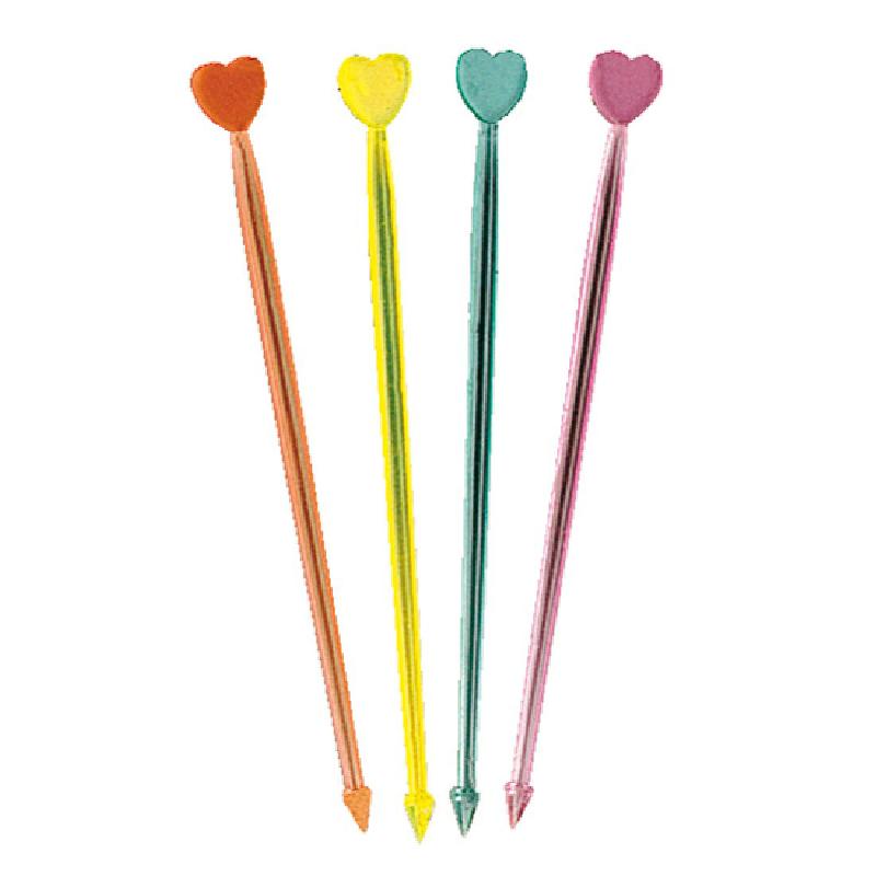 PIQUE À APÉRITIF COLORÉ EN PLASTIQUE COEUR 8,6CM - LOT DE 1000 - PIQUE APÉRITIF - AZ BOUTIQUE