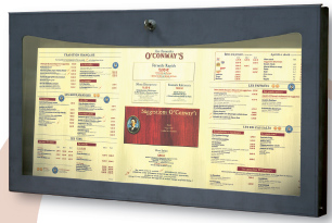 Porte menu lumineux mural - Acier recouvert d'une peinture epoxy gris anthracite - METALLIX_0