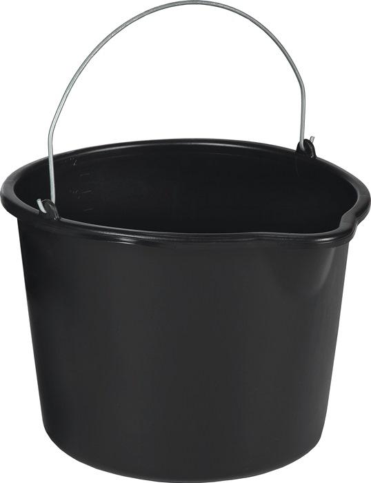 Seau de chantier 12 l avec manchon noir polyéthylène_0
