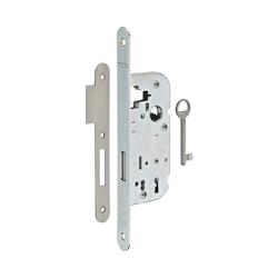 Serrure encastrable à clé pour porte intérieure, pêne dormant seul, axe 40mm, bouts ronds, zingué, 1 clé - THIRARD - gris 3150260113020_0