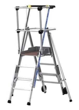 Sherpascopic télescopique - Plateforme de travail en aluminium - Tubesca - Hauteur d'accès max 4,46m avec stabilisateurs réglables et garde-corps rigide_0