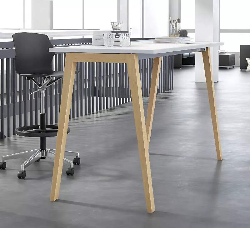 Table haute So Maria - structure bois d'hêtre massif - plateaux mélaminés ou stratifiés - finitions variées_0